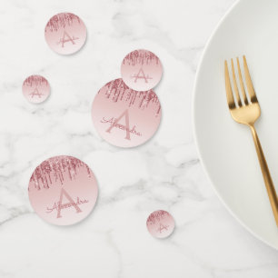 Rose Gold Foil Glitzer Sparkone Monogramm Konfetti