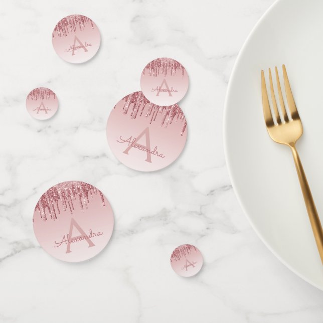 Rose Gold Foil Glitzer Sparkone Monogramm Konfetti (Gruppe)