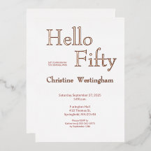 Rose Gold Foil Hello Fifty 50th Birthday Party