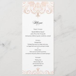 Rose Gold Foil (Imitate) Wedding Menu Boho Chic Menükarte