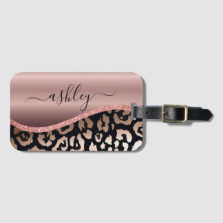 Rose Gold Foil Leopard Print Gepäckanhänger
