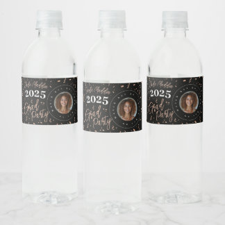 Rose Gold Foil-Look Abschluss Wasserflaschen Etike Wasserflaschenetikett