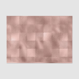 Rose gold Foil Look Buffalo Kariert Gingham Seidenpapier