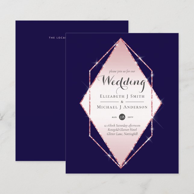 Rose Gold Foil Look Geometric Wedding (Vorne/Hinten)