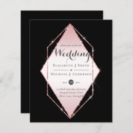 Rose Gold Foil Look Geometric Wedding