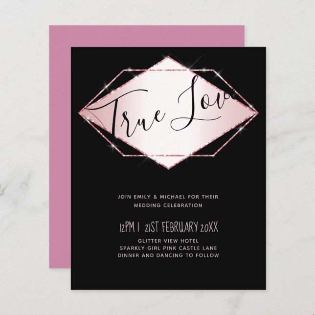 Rose Gold Foil Look Geometric Wedding (Vorne/Hinten)