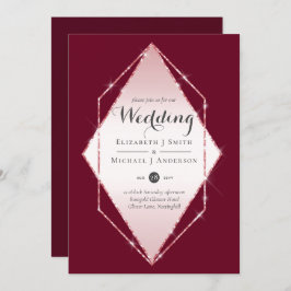 Rose Gold Foil Look Geometric Wedding