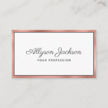 Rose Gold Foil Luxus Script Business Card