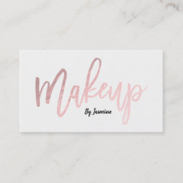 Rose Gold Foil Makeup Modernes Script Pinselstrich Visitenkarte