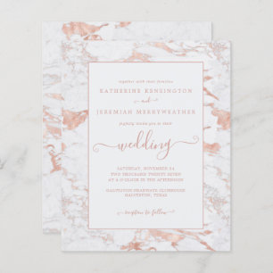 Rose Gold Foil Marmor Einladung