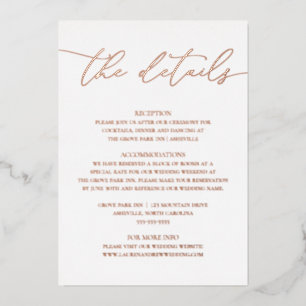 Rose Gold Foil Minimalistische Hochzeitskarte Folieneinladung