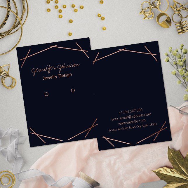 Rose Gold Foil Ohrring Display Card Visitenkarte (Von Creator hochgeladen)