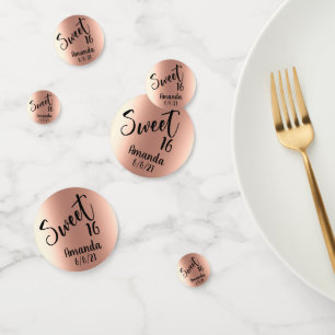 Rose Gold Foil Personalisiert Sweet 16 Sechzehn Konfetti