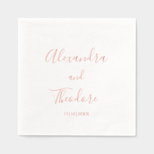 Rose Gold Foil Personalisierter Hochzeitscocktail Servietten Mit Folie