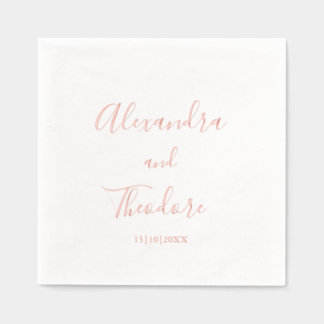 Rose Gold Foil Personalisierter Hochzeitscocktail Servietten Mit Folie