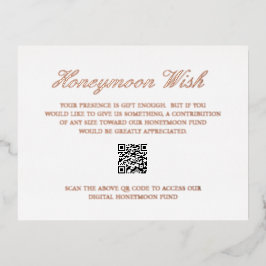 Rose Gold Foil QR Code Hochzeitskarte Folie Einladungspostkarte