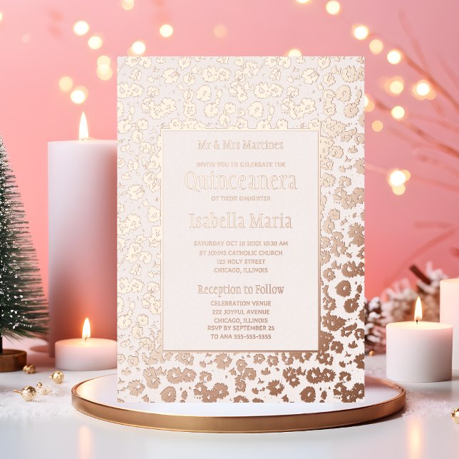 Rose Gold Foil Quinceñera Einladungen Florenz (Von Creator hochgeladen)