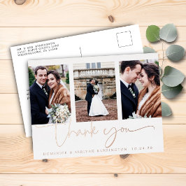 Rose Gold Foil Script Foto Hochzeit Vielen Dank Folie Einladungspostkarte
