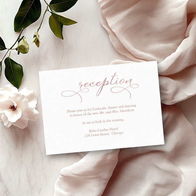 Rose Gold Foil Script Hochzeitskarte RSVP Karte (Von Creator hochgeladen)