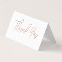 Rose Gold Foil Script Logo Business Danke Karte