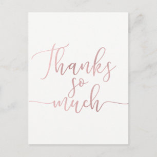 Rose Gold Foil Script Vielen Dank Postkarte