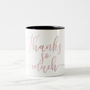 Rose Gold Foil Script Vielen Dank Zweifarbige Tasse