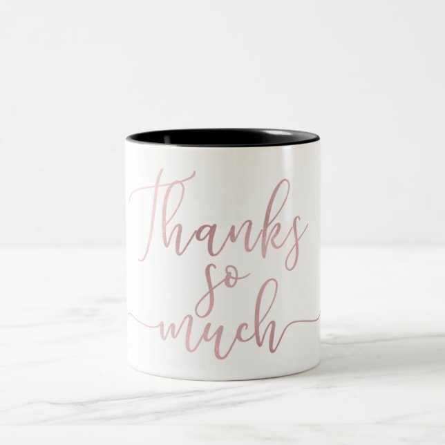 Rose Gold Foil Script Vielen Dank Zweifarbige Tasse (Mittel)