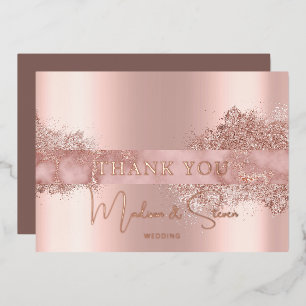 Rose Gold Foil Skript Hochzeit Vielen Dank Karten