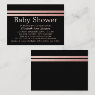 Rose Gold Foil Streifen, Black Baby Shocket Visitenkarte