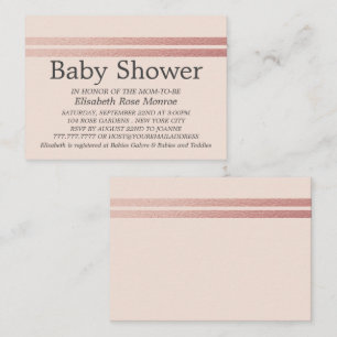 Rose Gold Foil Streifen, Pink Baby Showkarte Visitenkarte
