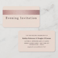 Rose Gold Foil Strip, Abend Event Ticket Einladung