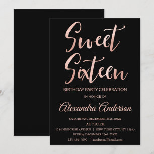 Rose Gold Foil Sweet 16 16 Geburtstag Einladung