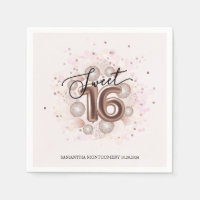 Rose Gold Foil Sweet 16 Tagesballons Party Rosa