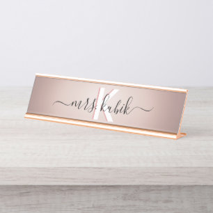 Rose Gold Foil Teacher Schreibtisch Namensschild