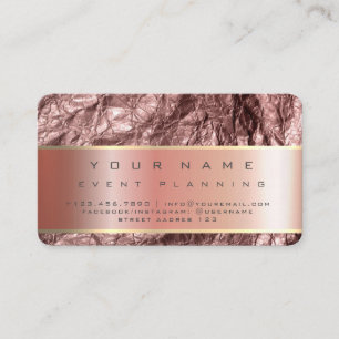 Rose Gold Foil Texture Foil Metal Pink Visitenkarte