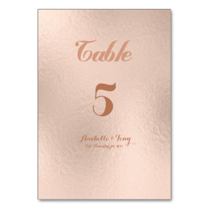 Rose Gold Foil Tischnummern