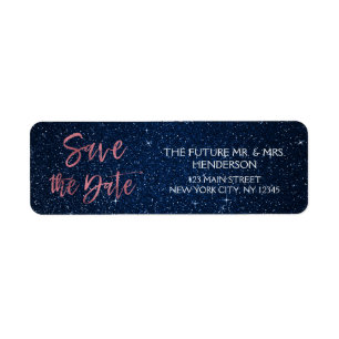 Rose Gold Foil und Navy Blue Save the Date