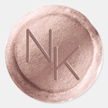 Rose Gold Foil Wax Siegel Initials Umschlag Aufkle