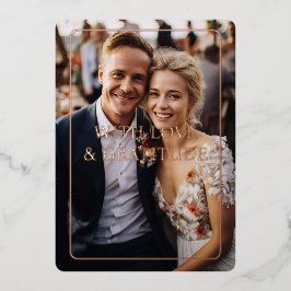 Rose-Gold, Foil, Wedding, 1 Foto "Danke! Folieneinladung