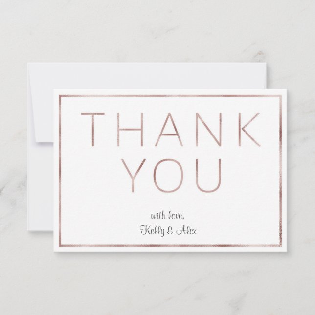 Rose Gold Foil Wedding Dankeschön Card Dankeskarte (Vorderseite)