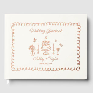 Rose Gold Foil Whimsical Fusion Gästebuch