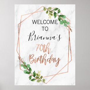 Rose Gold Foliage 80. Geburtstag Willkommens Pos Poster