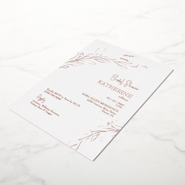 Rose Gold Foliage Brautparty Rose Gold Folieneinladung (Gedreht)