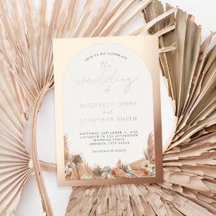 Rose Gold Folie Boho Floral Moderne Hochzeit Folieneinladung