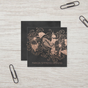 Rose Gold Folie Floral Koi Quadratische Visitenkar Visitenkarte