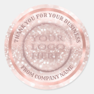 Rose Gold-Folie Glitter Dank Custom-Logo Classic Runder Aufkleber