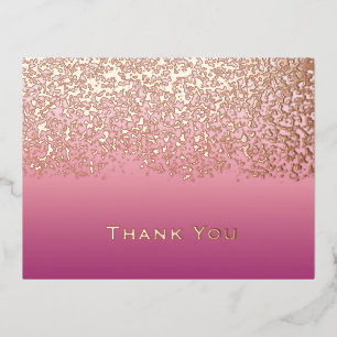 Rose Gold Folie Hochzeit Danke Folien Feiertagspostkarte