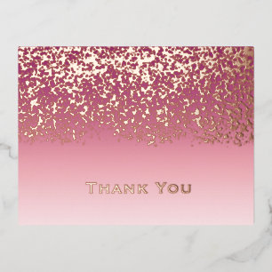 Rose Gold Folie Hochzeit Danke Folien Feiertagspostkarte