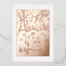 Rose Gold Folie Katzen Baum Weihnachtsfeiertag