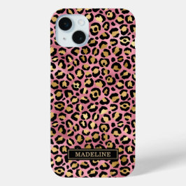 Rose Gold Folie Leopardenprint Monogramm Case-Mate iPhone Hülle